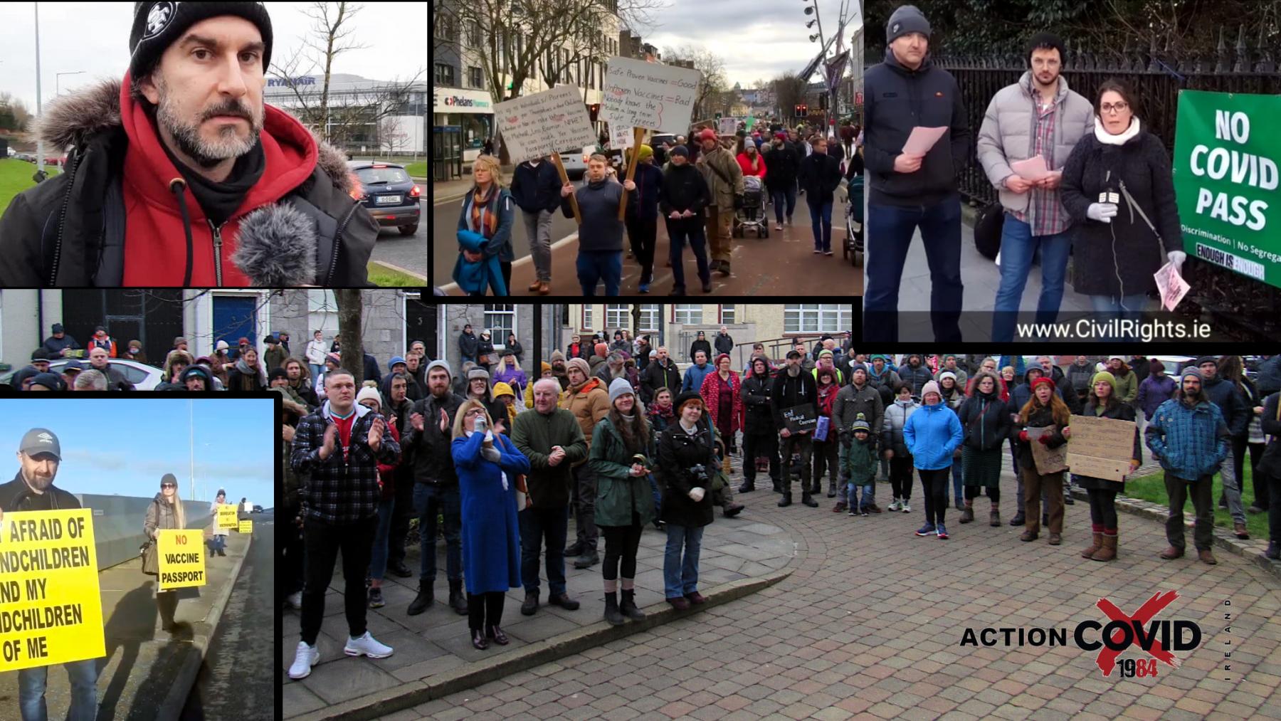 Summary of protests in Ireland on weekend of 15th & 16th January 2022