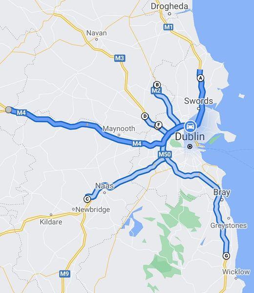 Meeting Points For Commercial Vehicles Convoy Around Dublin On Wednesday 24th
