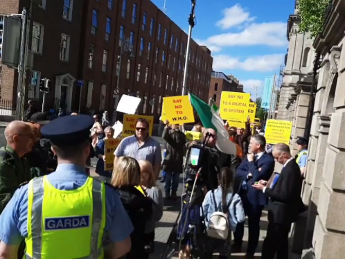 Politicians at the head of the protest in Dublin!